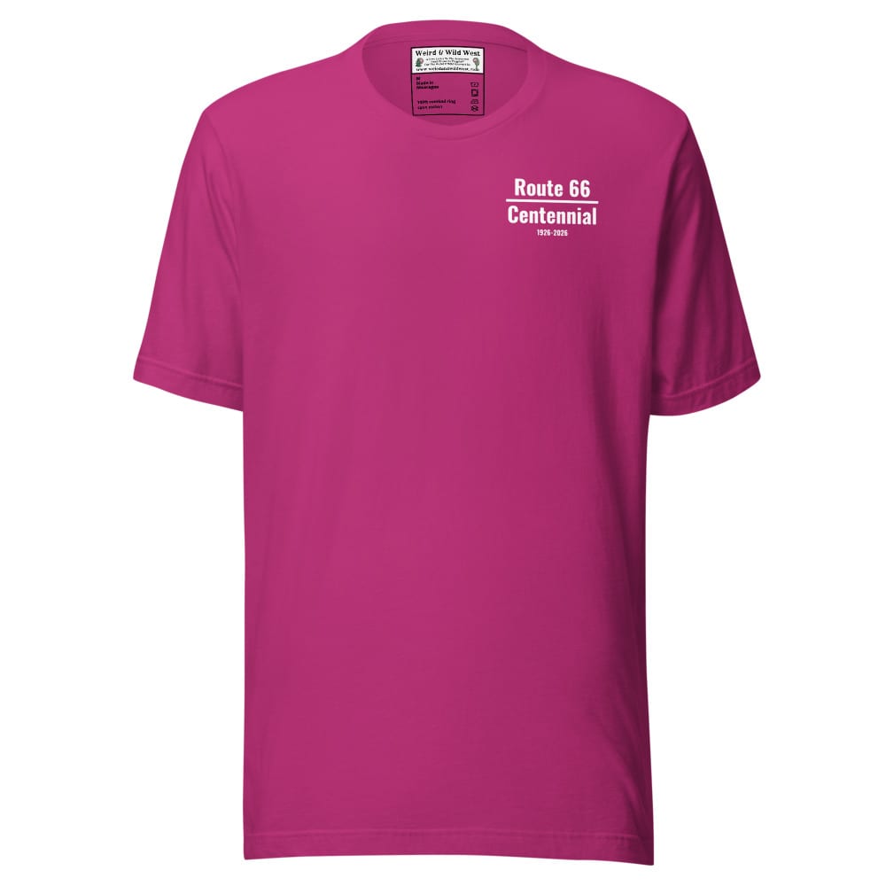 Roadtrip (Route 66 Centennial) - T shirt — Berry, flat front view