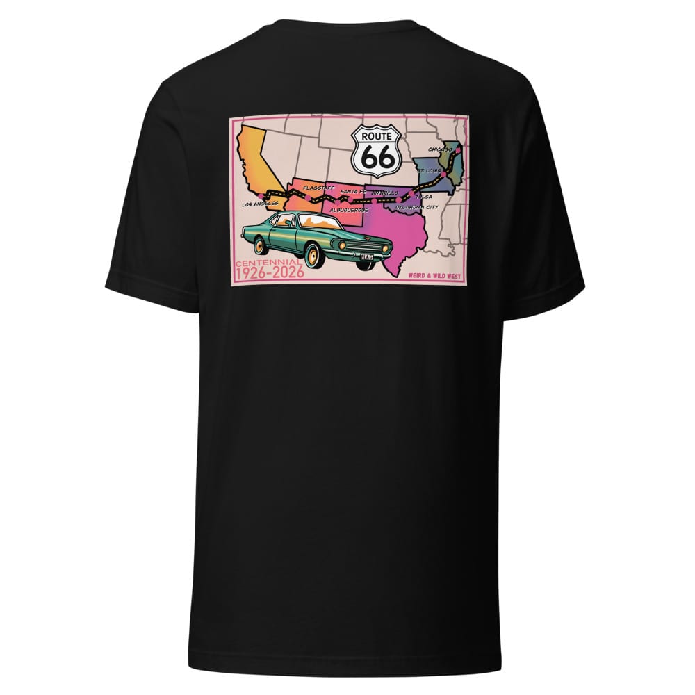Roadtrip (Route 66 Centennial) - T shirt — Black, back view