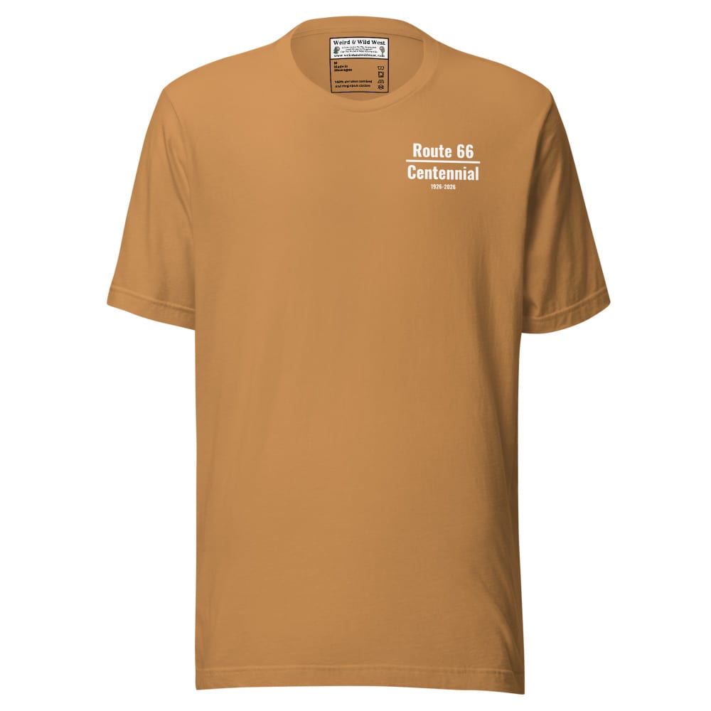 Roadtrip (Route 66 Centennial) - T shirt — Toast, flat front view