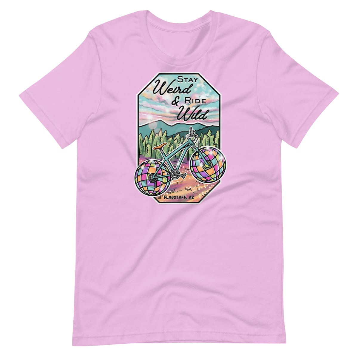 Stay Weird & Ride Wild - T Shirt — Lilac, flat front view