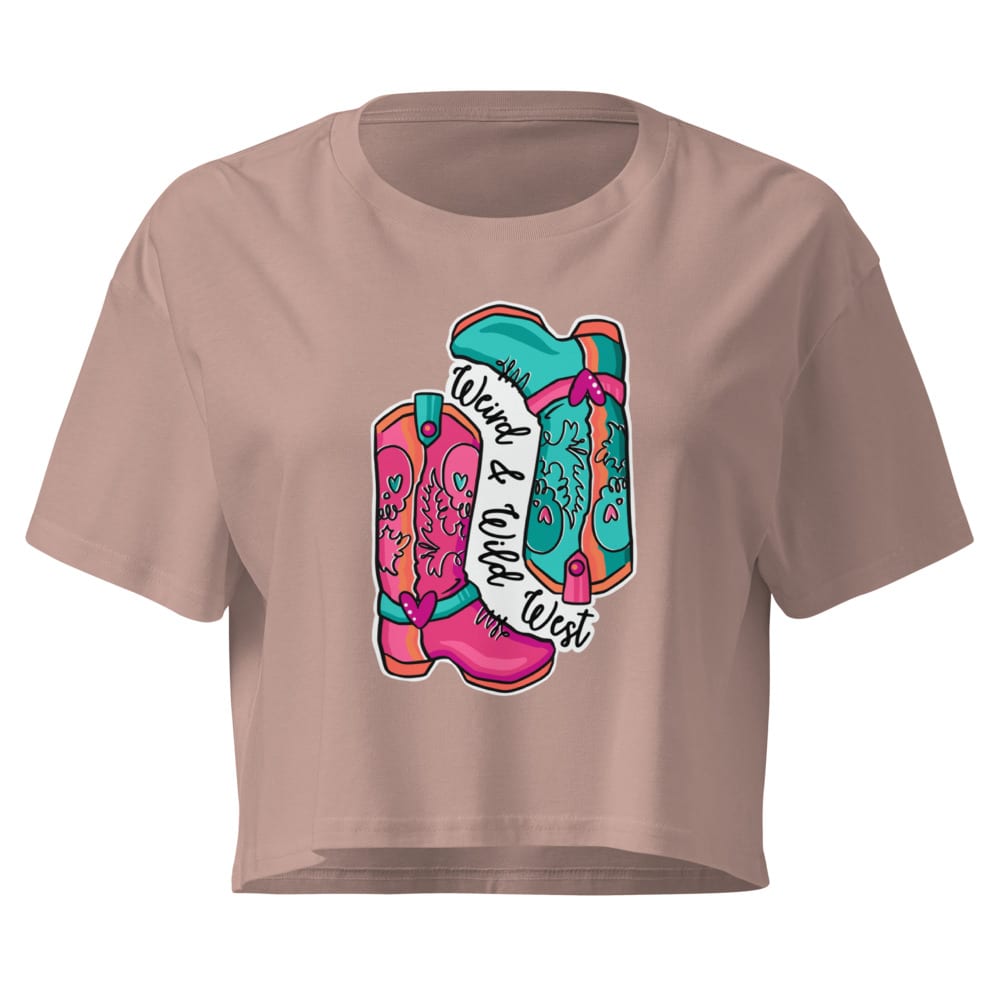 These Boots Are Made For Vibin' Crop Top — Hazy Pink, flat front view