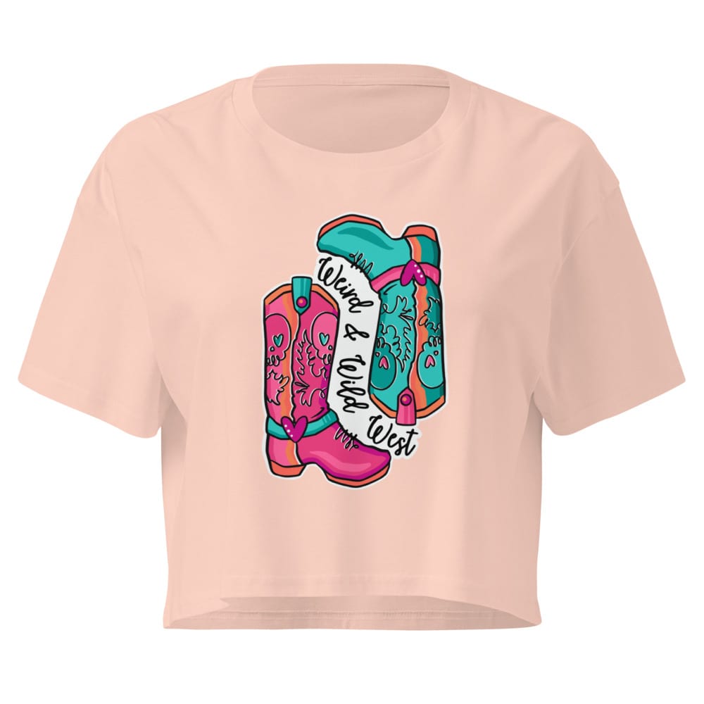 These Boots Are Made For Vibin' Crop Top — Pale Pink, flat front view