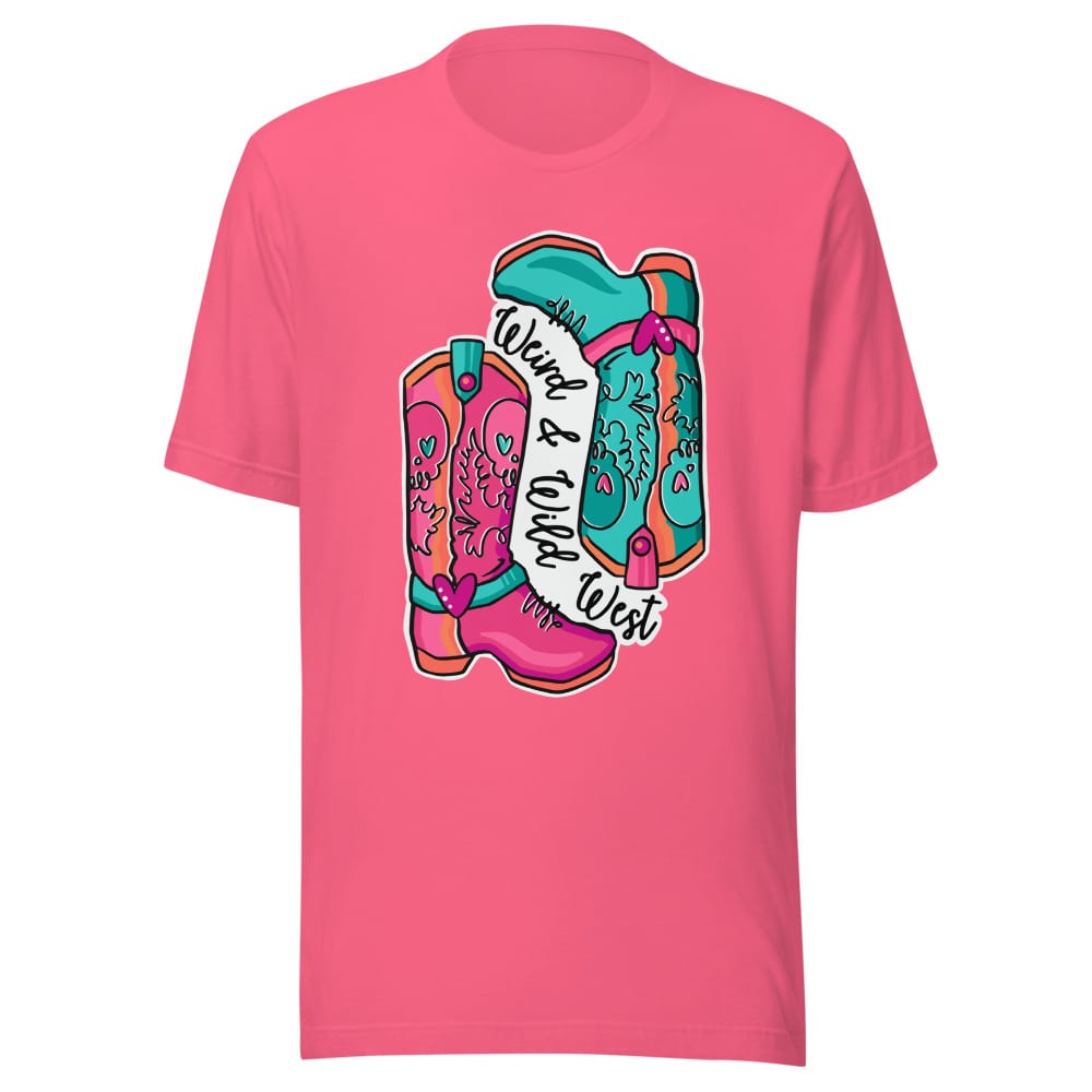 These Boots Are Made For Vibin' T shirt — Charity Pink, flat front view
