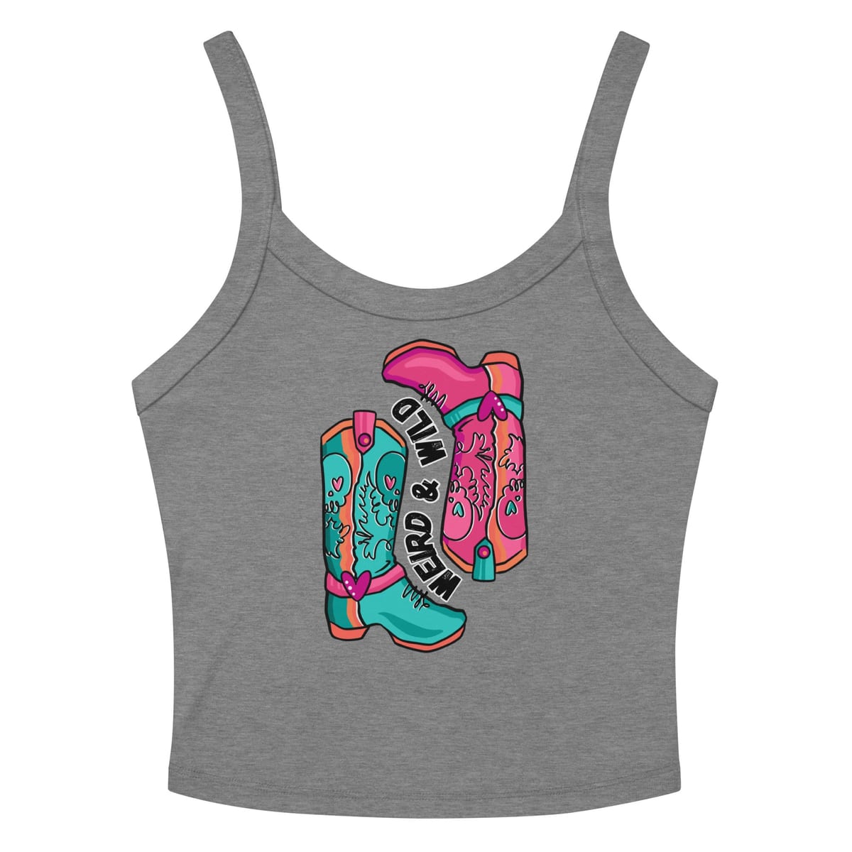 These Boots Are Made For Vibin' Tank Top — Athletic Heather, flat front view