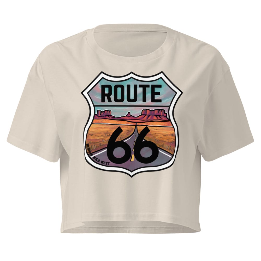 Through the Desert - Crop Top — Bone, flat front view