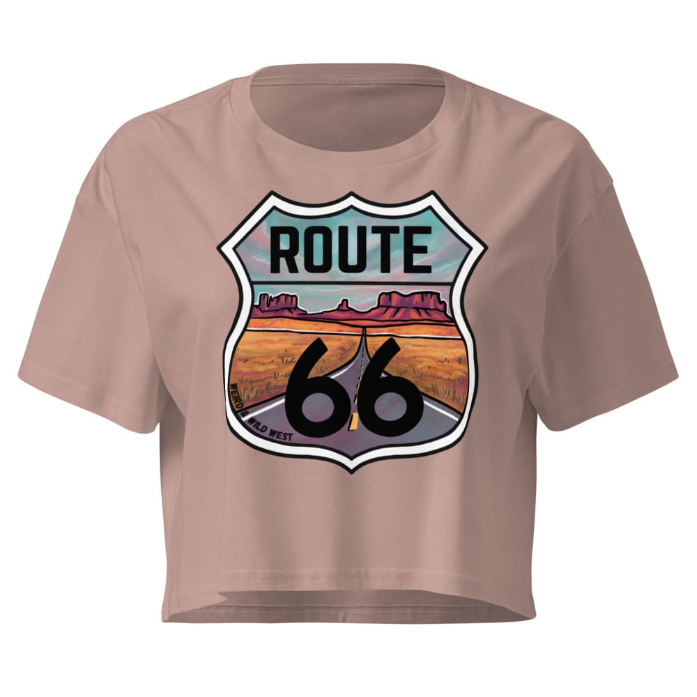 Through the Desert - Crop Top — Hazy Pink, flat front view