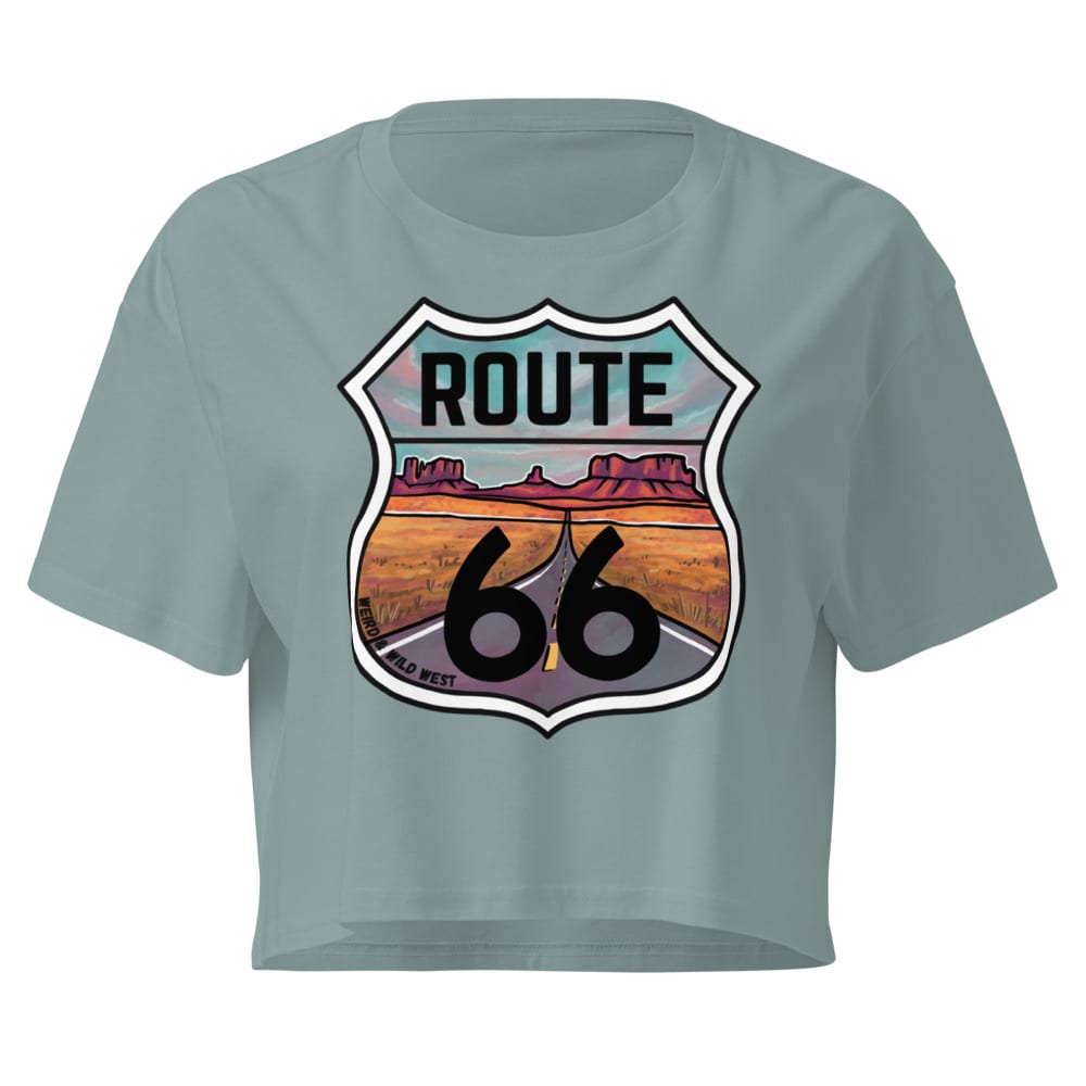 Through the Desert - Crop Top — Mineral, flat front view