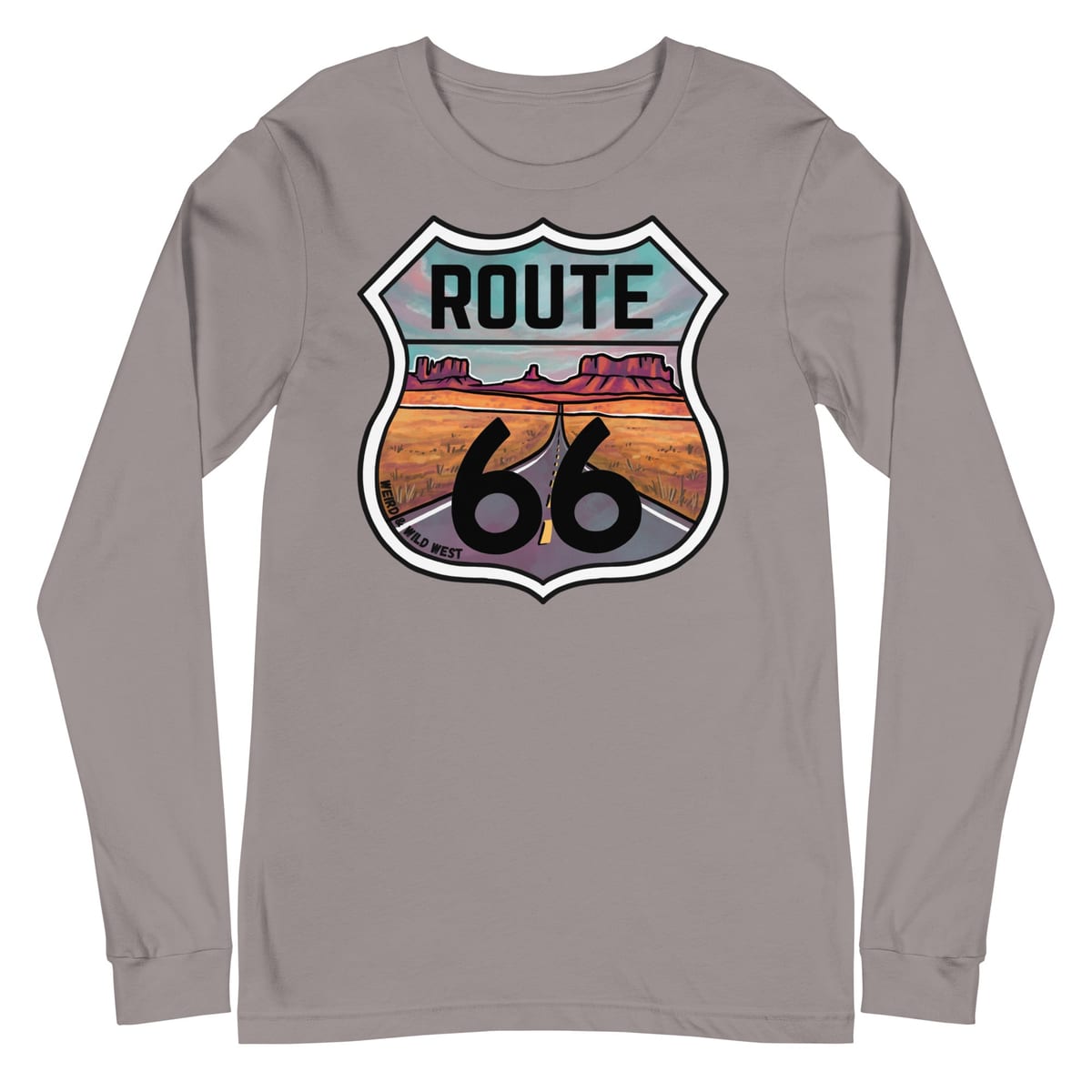 Through the Desert - Long Sleeve Shirt — Storm, flat front view