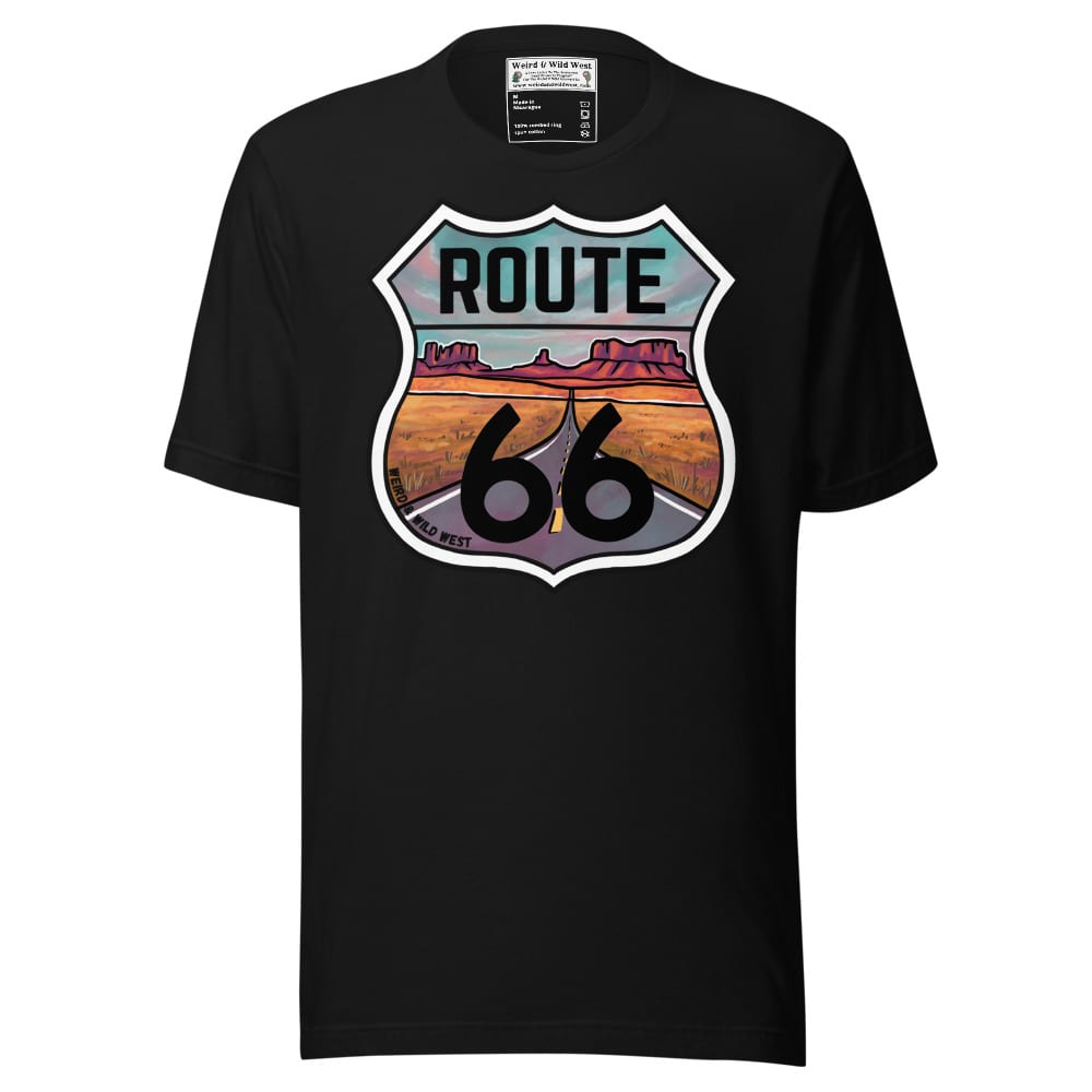 Through the Desert - T Shirt — Black, flat front view