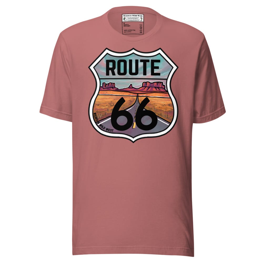 Through the Desert - T Shirt — Mauve, flat front view