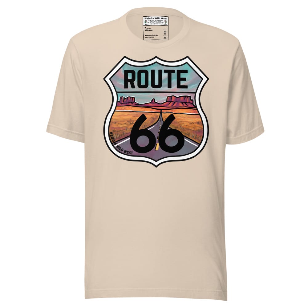 Through the Desert - T Shirt — Soft Cream, flat front view