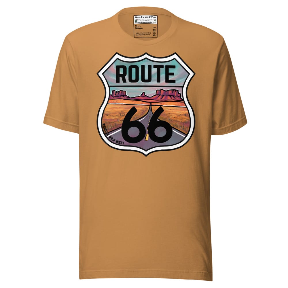 Through the Desert - T Shirt — Toast, flat front view