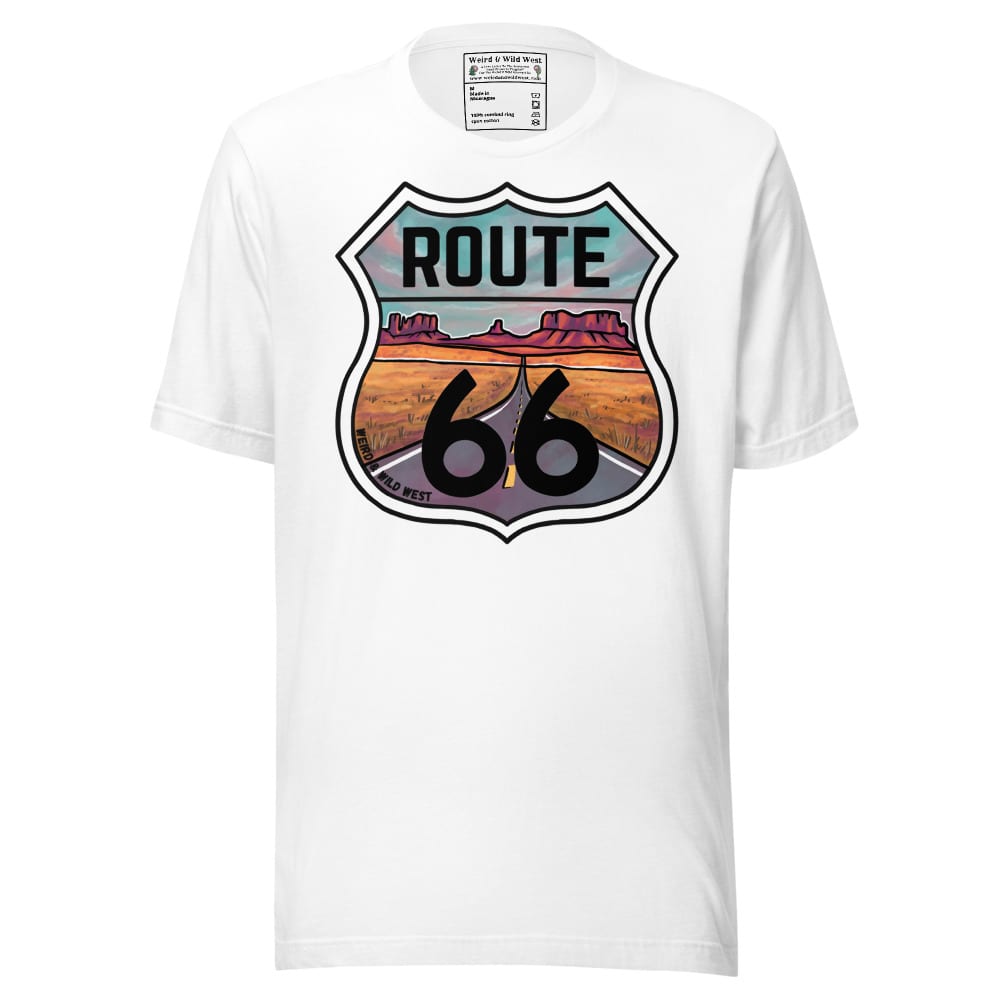 Through the Desert - T Shirt — White, flat front view