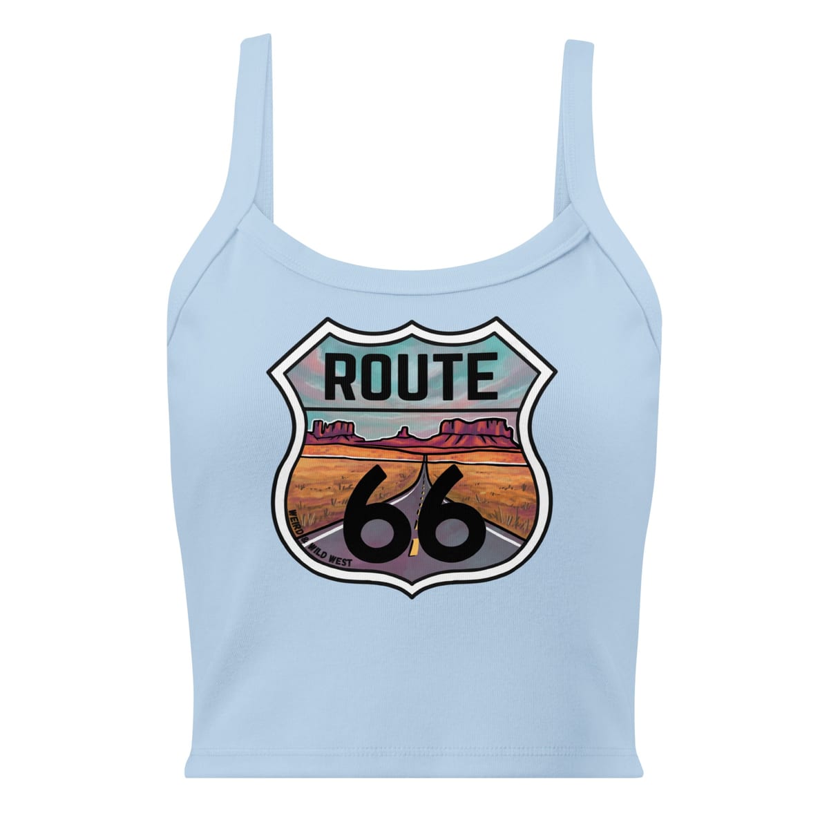Through the Desert - Tank Top — Solid Baby Blue Blend, flat front view