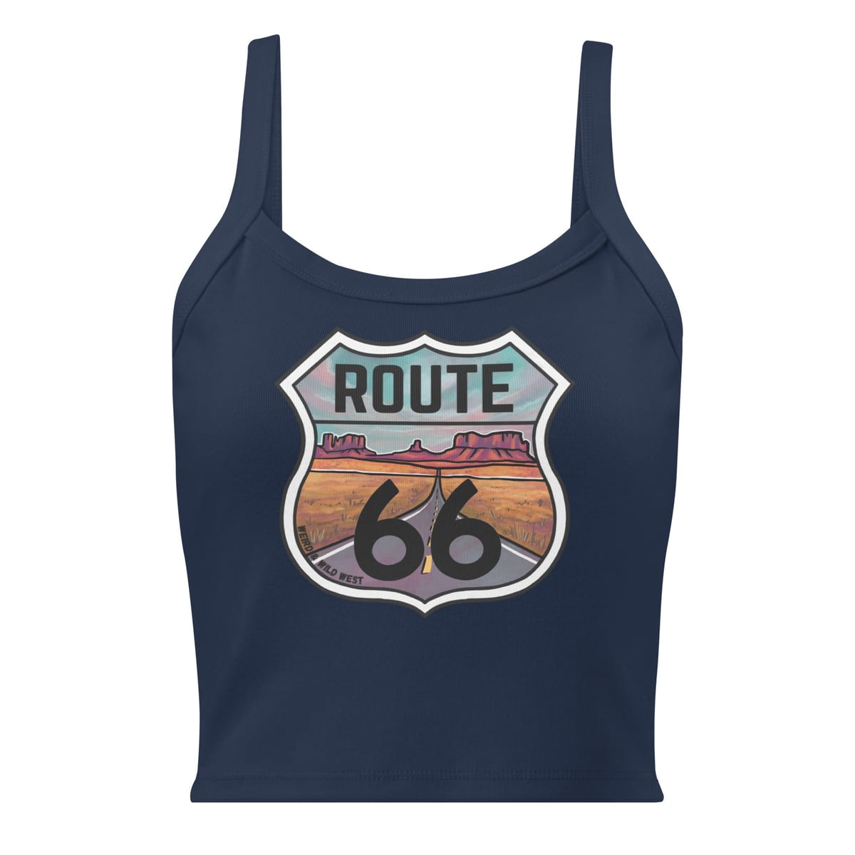 Through the Desert - Tank Top — Solid Navy Blend, flat front view