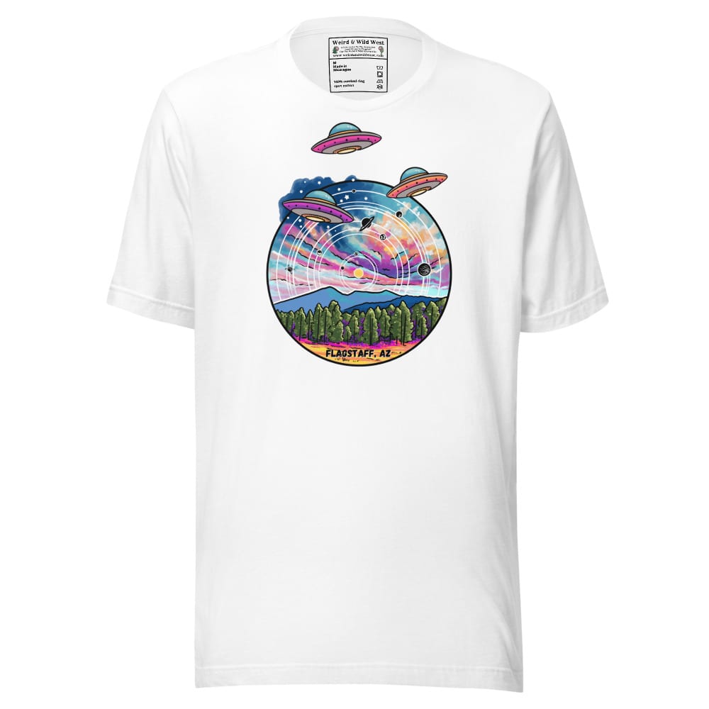 Tourist Season, Right? T-shirt — White, flat front view