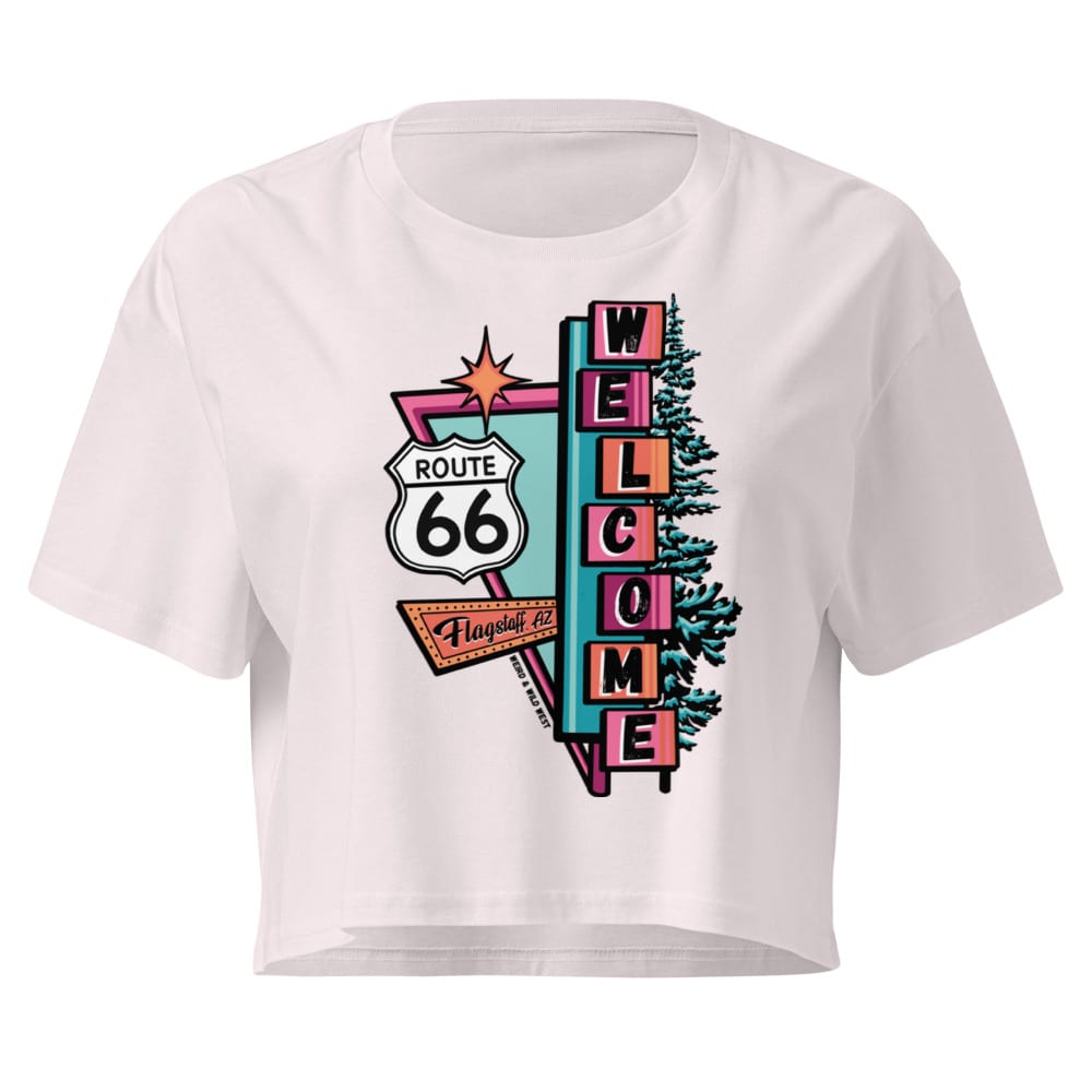 Vibin' On 66 Crop Top — Orchid, flat front view