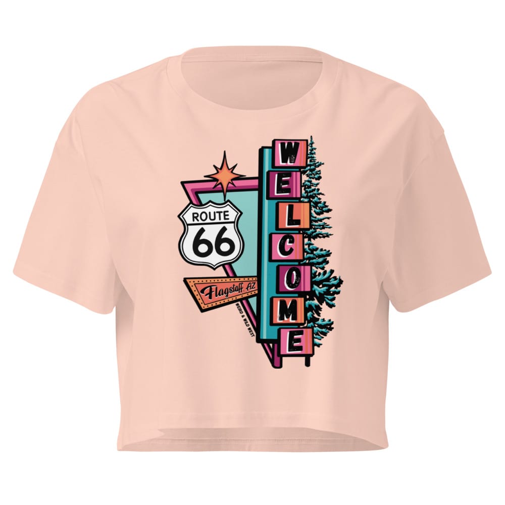 Vibin' On 66 Crop Top — Pale Pink, flat front view