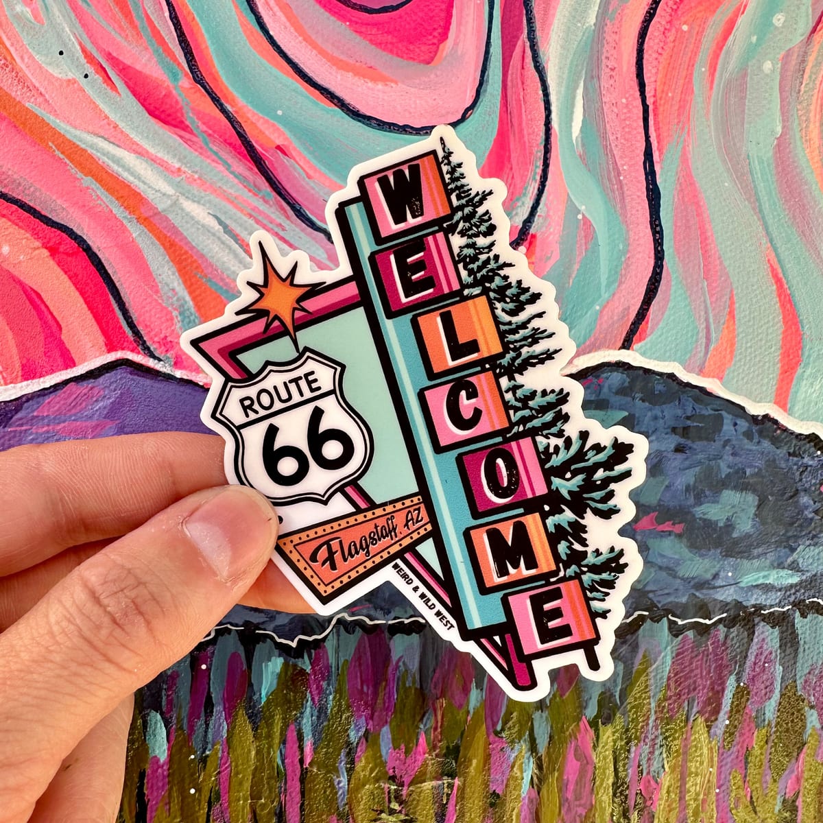 Vibin' On 66 — original hand-drawn artwork on Vibin' on 66 Sticker