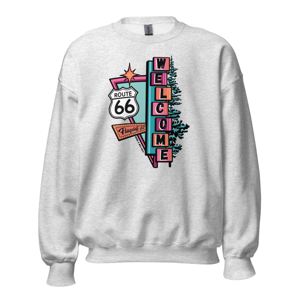 Vibin' On 66 Sweatshirt — Ash, flat front view