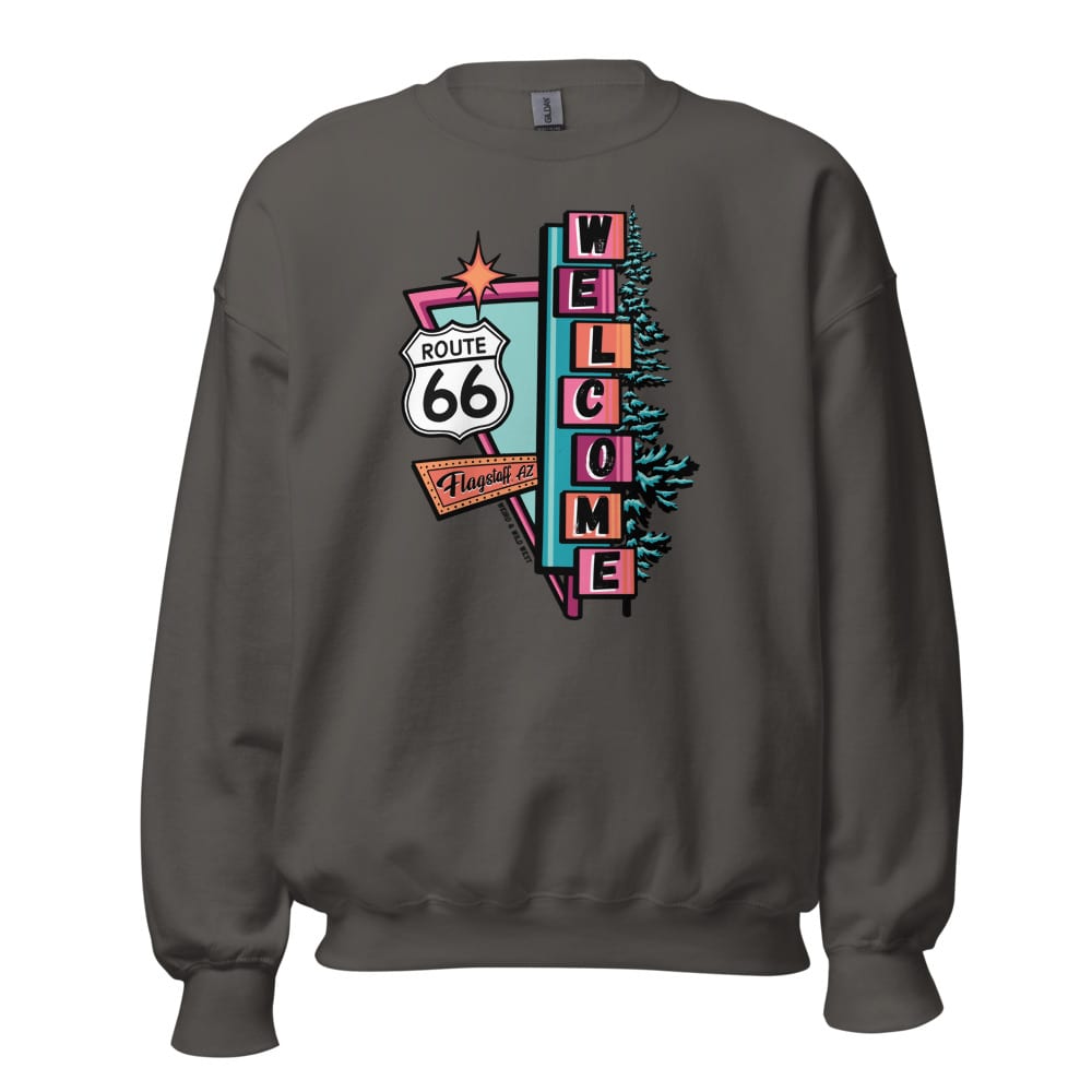 Vibin' On 66 Sweatshirt — Charcoal, flat front view