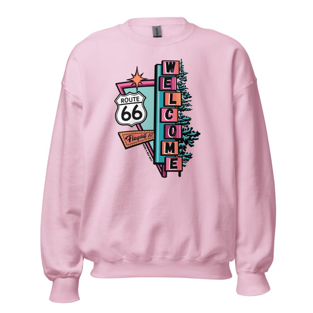 Vibin' On 66 Sweatshirt — Light Pink, flat front view