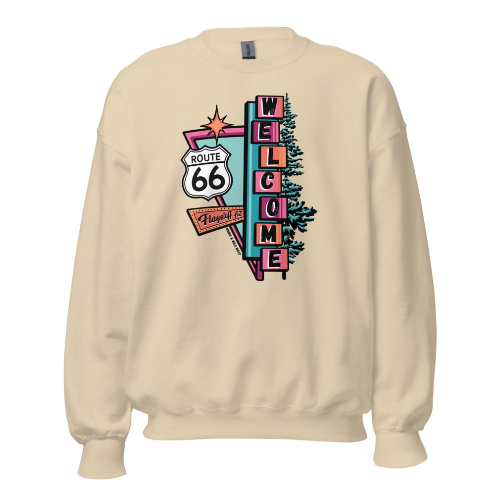 Vibin' On 66 Sweatshirt — Sand, flat front view