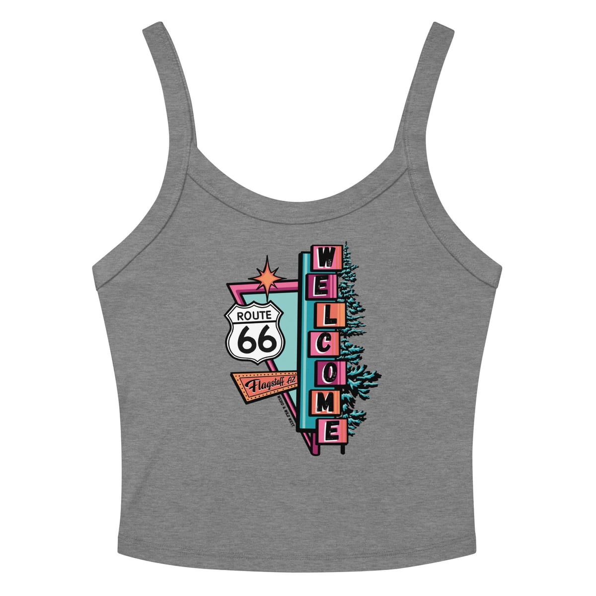 Vibin' On 66 Tank Top — Athletic Heather, flat front view