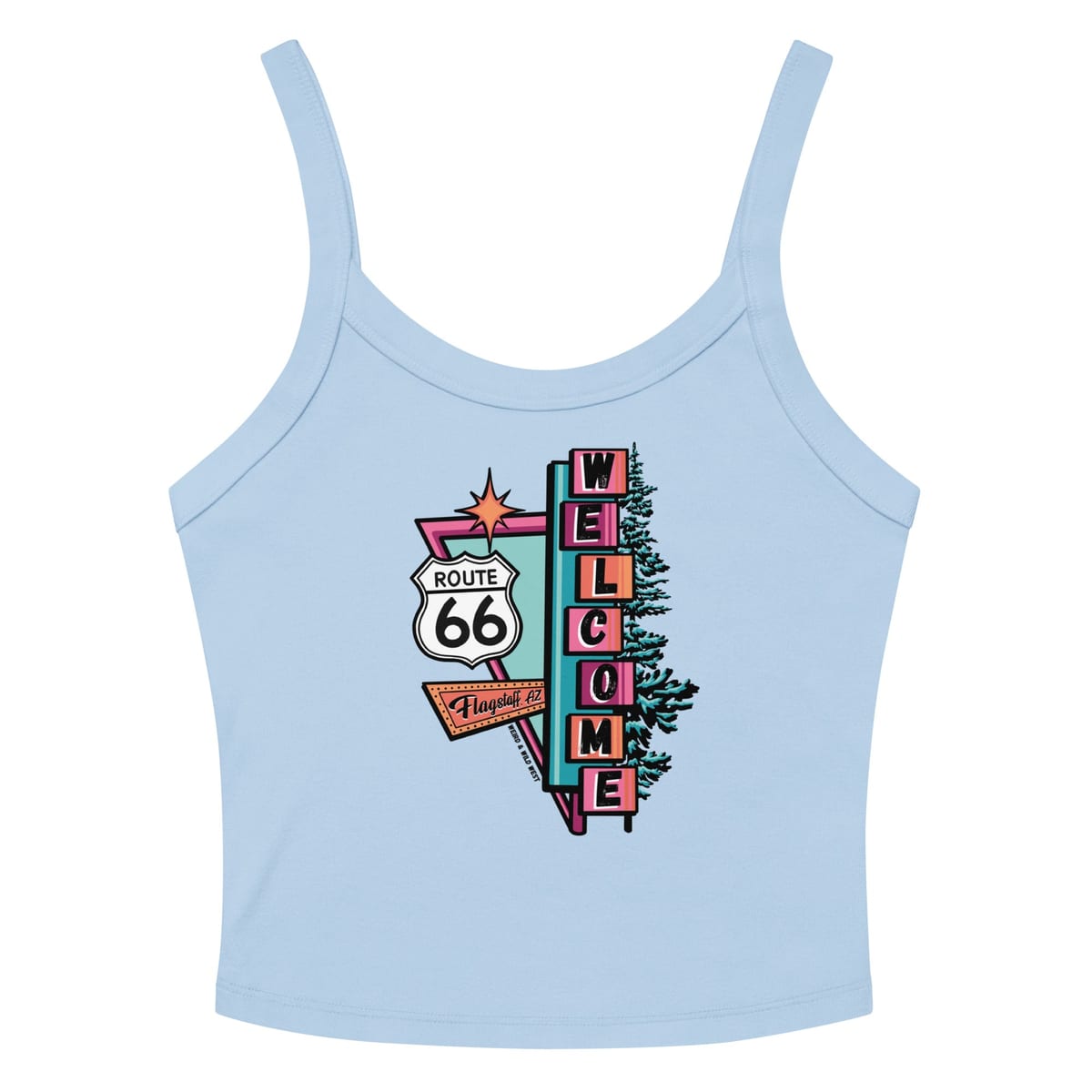 Vibin' On 66 Tank Top — Solid Baby Blue Blend, flat front view