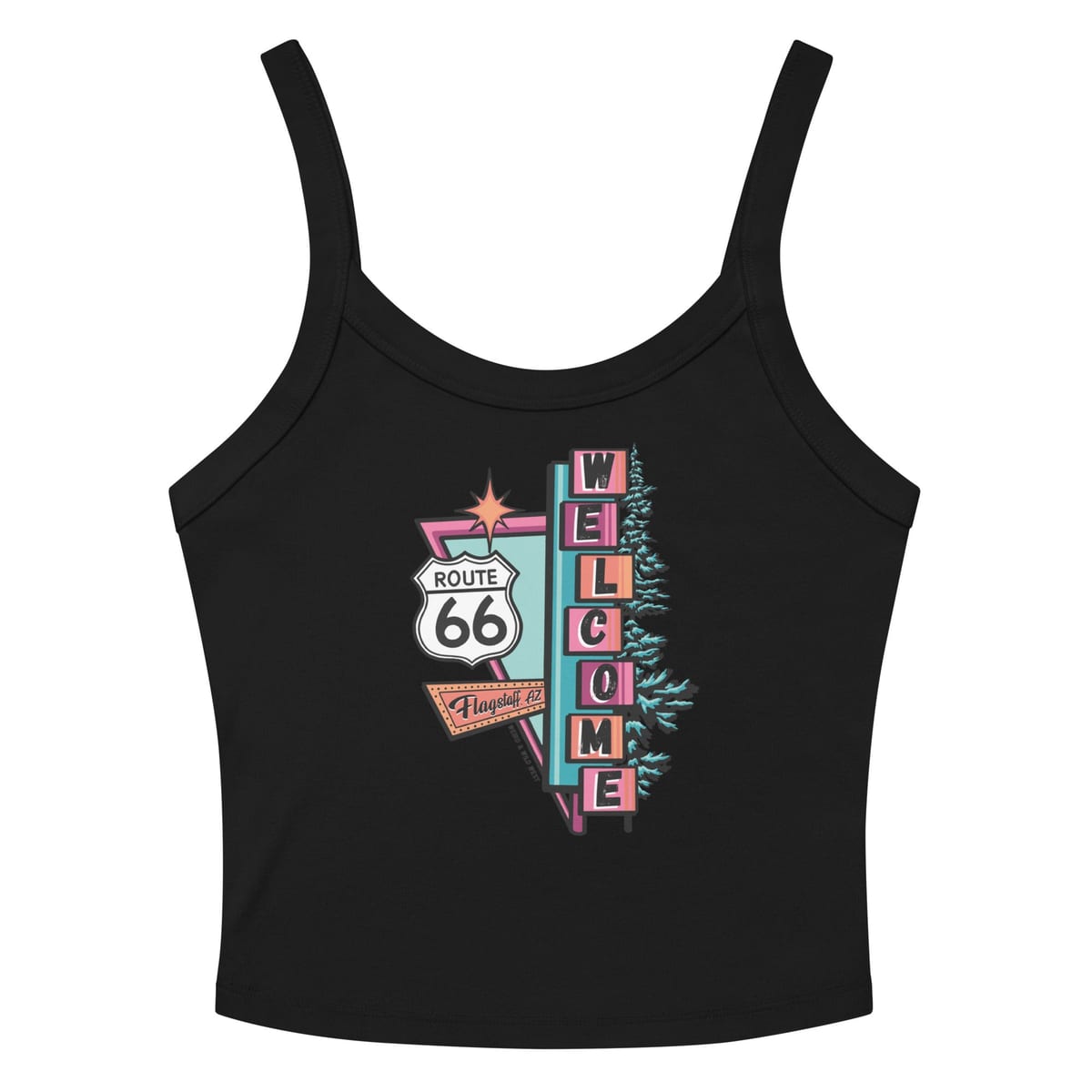 Vibin' On 66 Tank Top — Solid Black Blend, flat front view