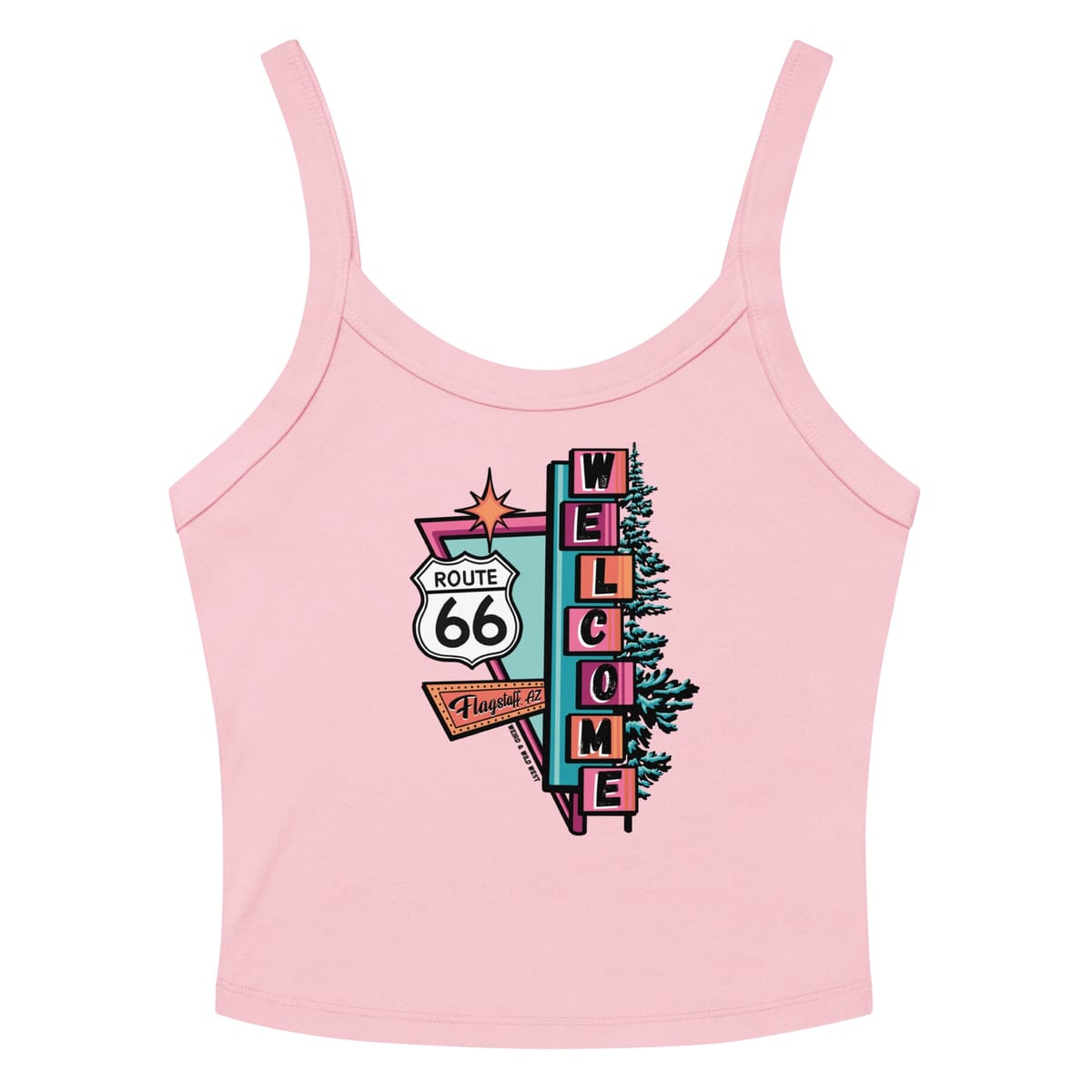Vibin' On 66 Tank Top — Solid Pink Blend, flat front view