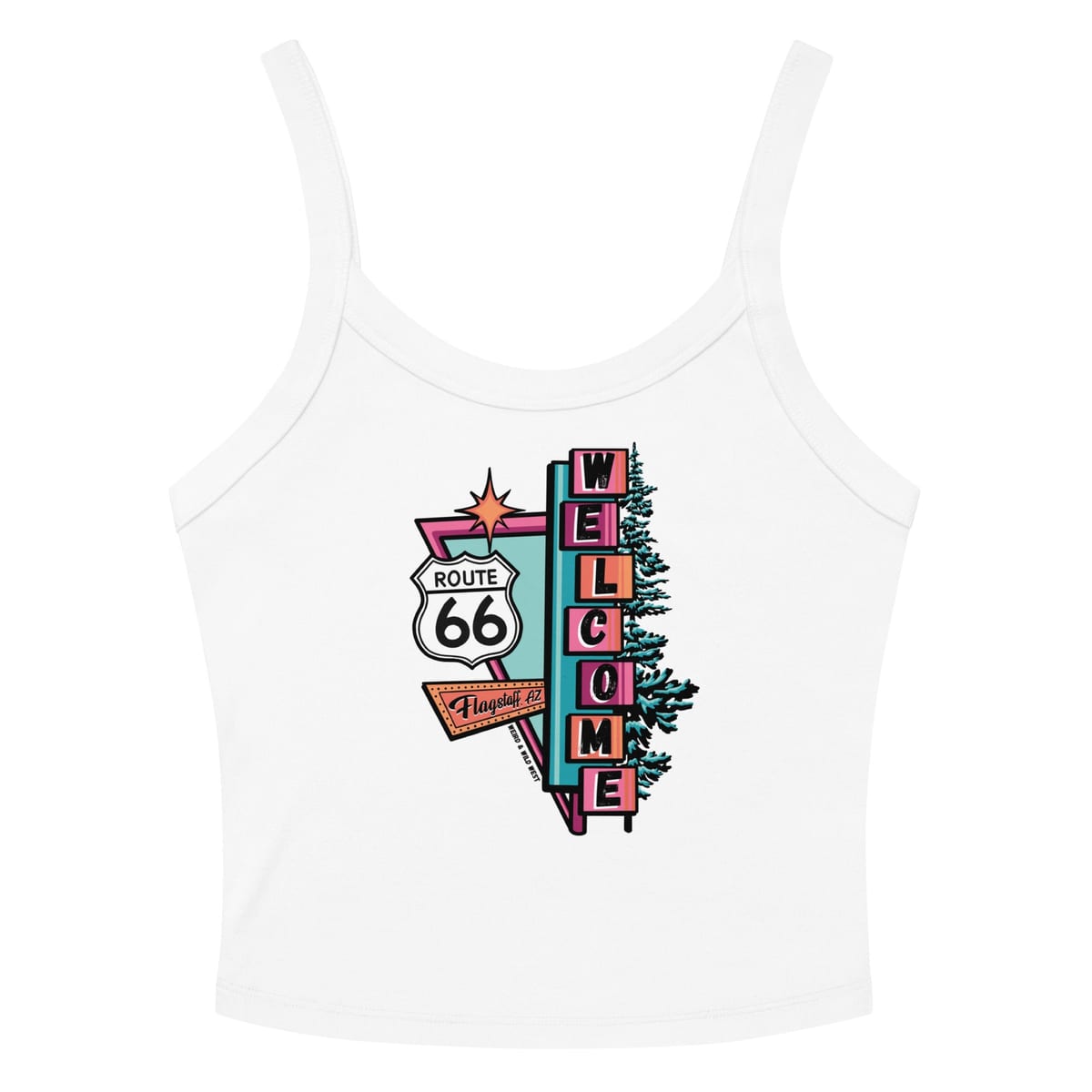 Vibin' On 66 Tank Top — Solid White Blend, flat front view