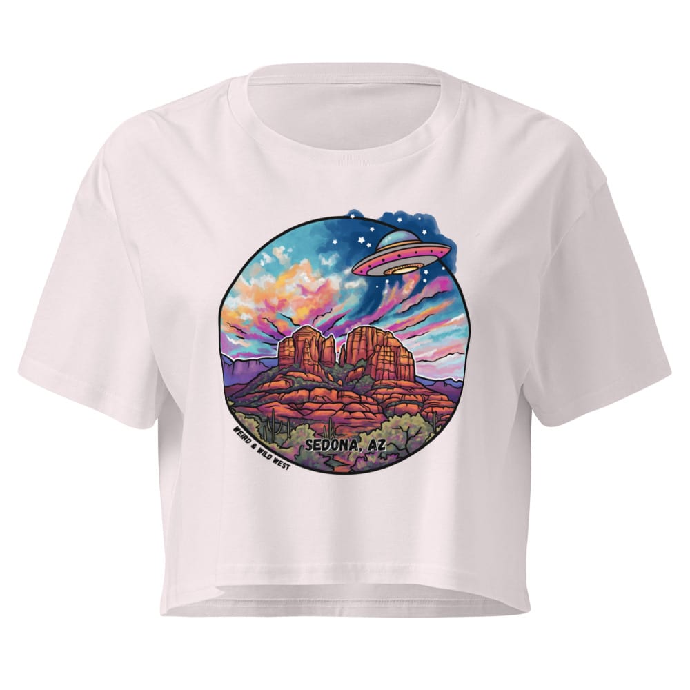 Vortex Voyagers Crop Top — Orchid, flat front view