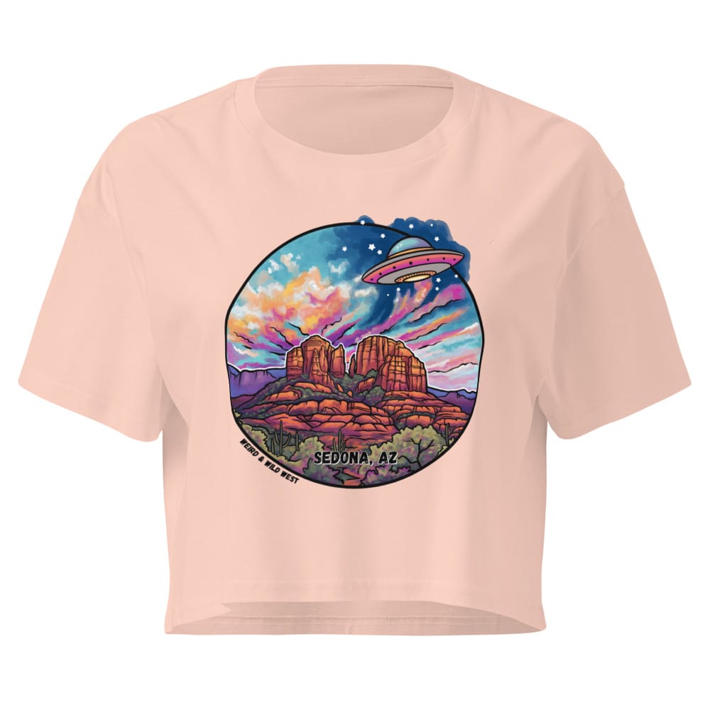 Vortex Voyagers Crop Top — Pale Pink, flat front view