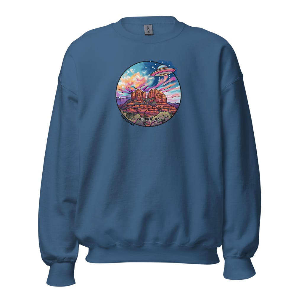 Vortex Voyagers Sweatshirt — Indigo Blue, flat front view