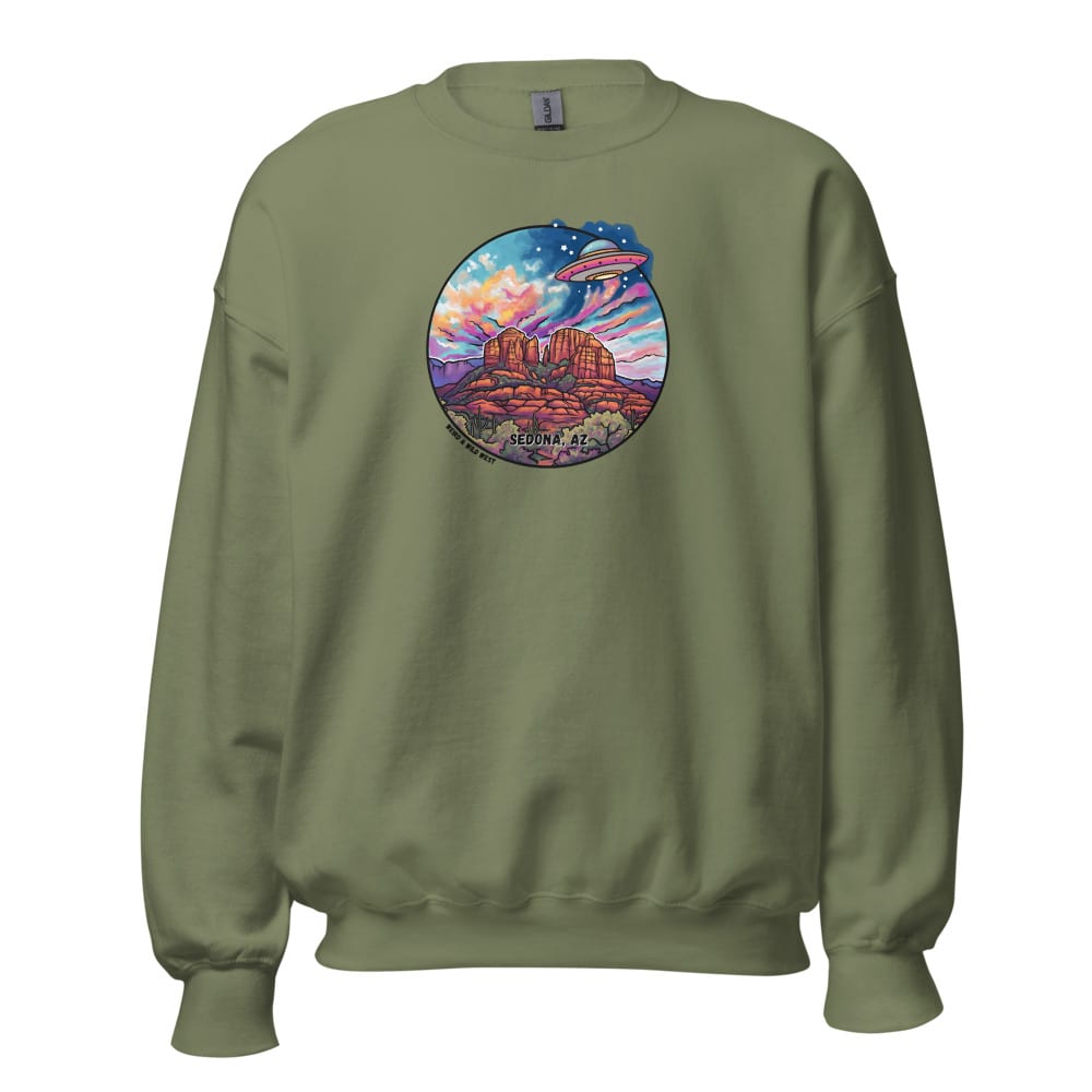 Vortex Voyagers Sweatshirt — Military Green, flat front view