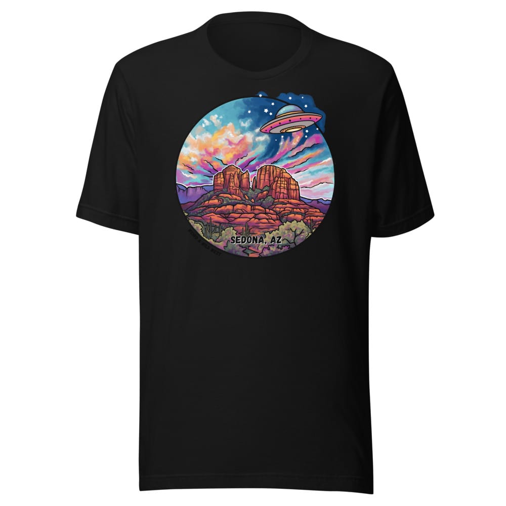 Vortex Voyagers T shirt — Black, flat front view