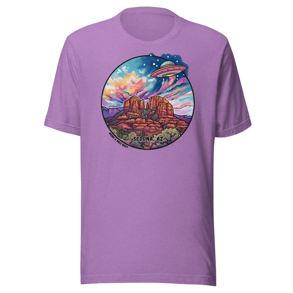 Vortex Voyagers T shirt — Heather Team Purple, flat front view