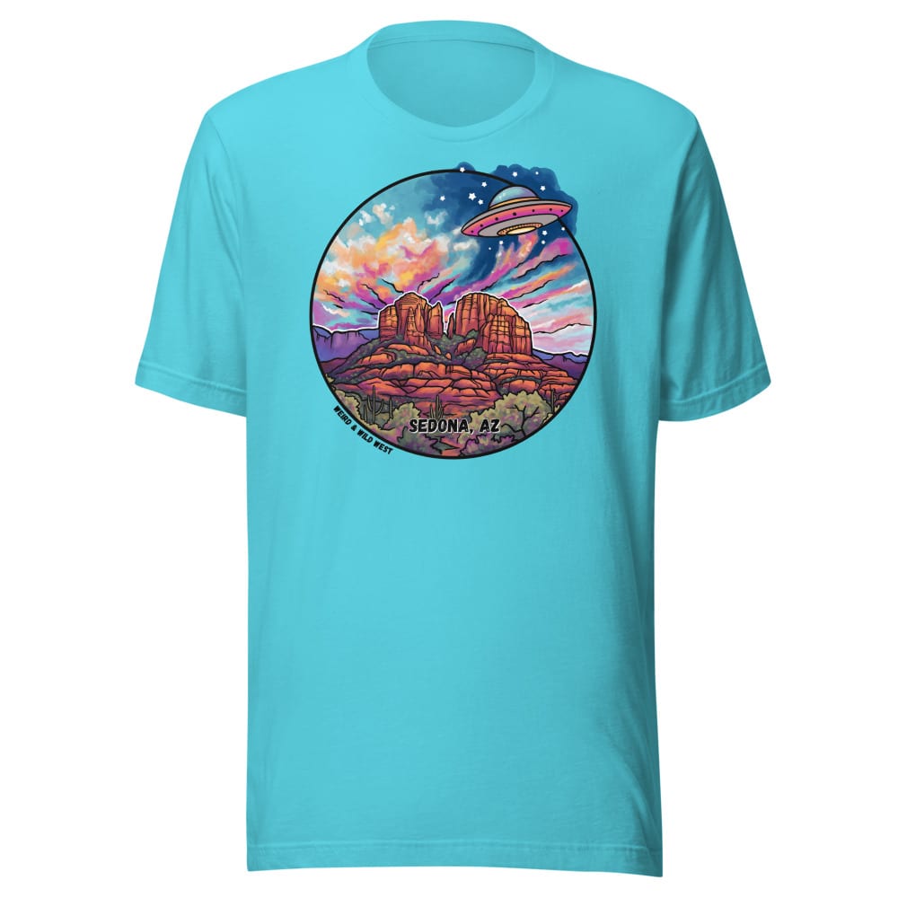 Vortex Voyagers T shirt — Turquoise, flat front view