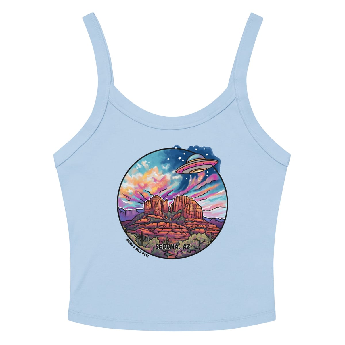 Vortex Voyagers Tank Top — Solid Baby Blue Blend, flat front view