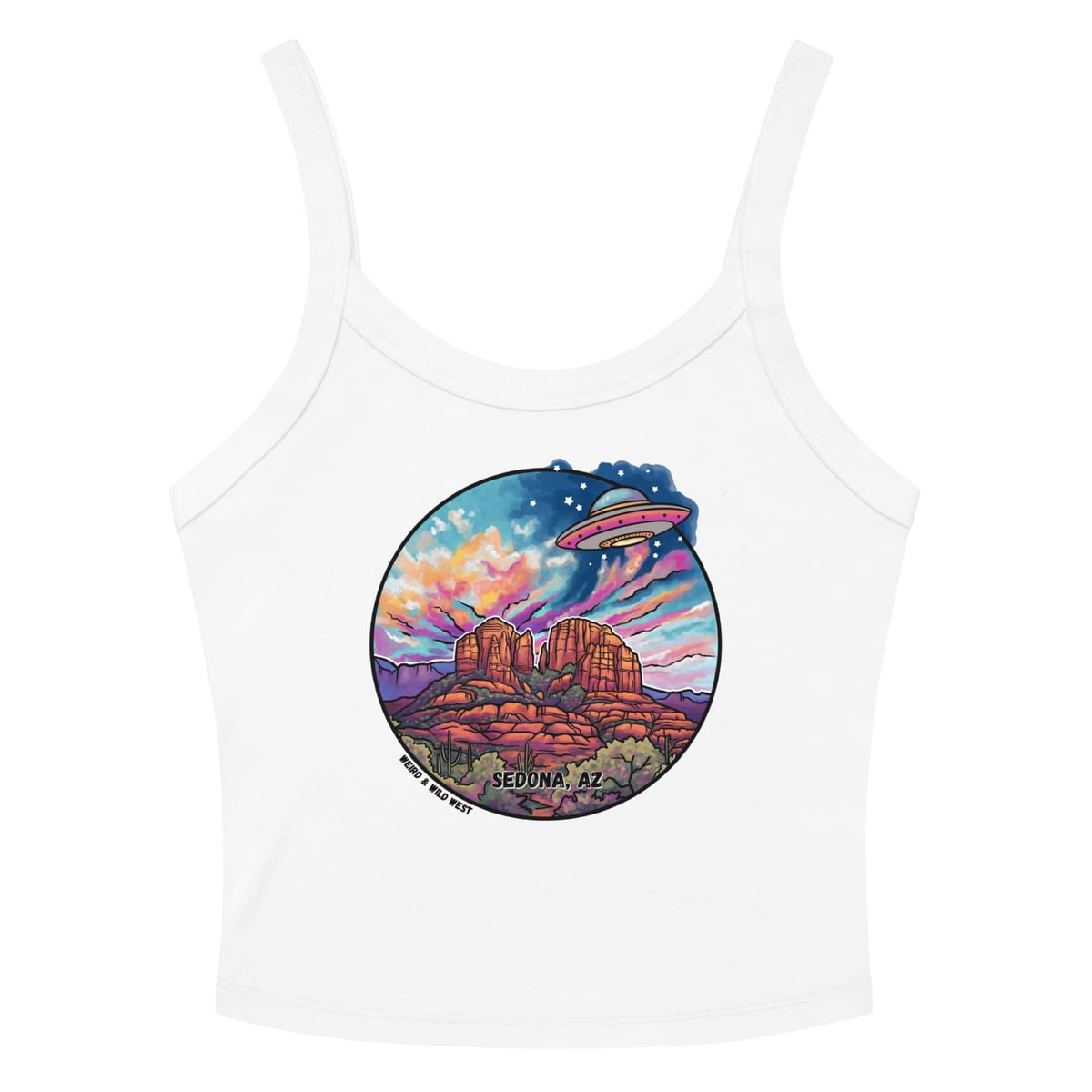 Vortex Voyagers Tank Top — Solid White Blend, flat front view