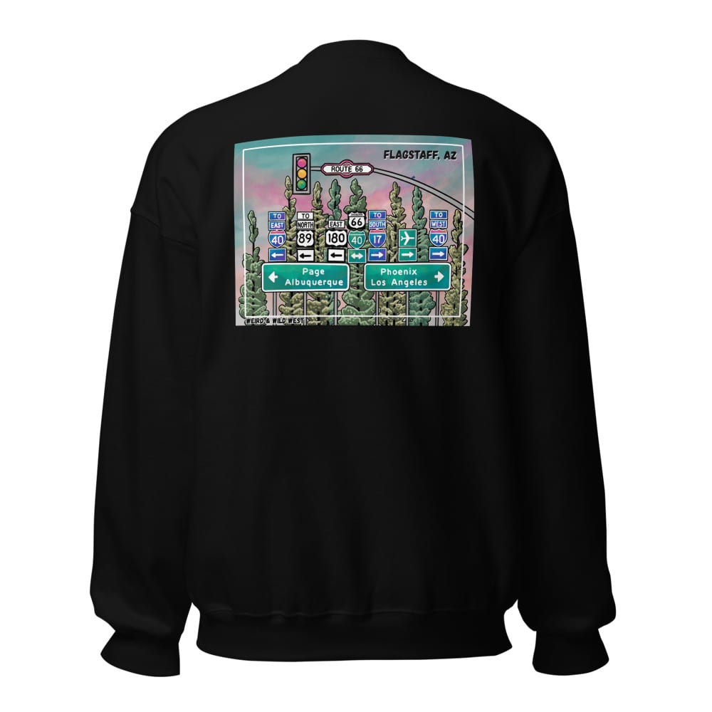 Where to Next (Route 66 Centennial) - Sweatshirt — Black, back view