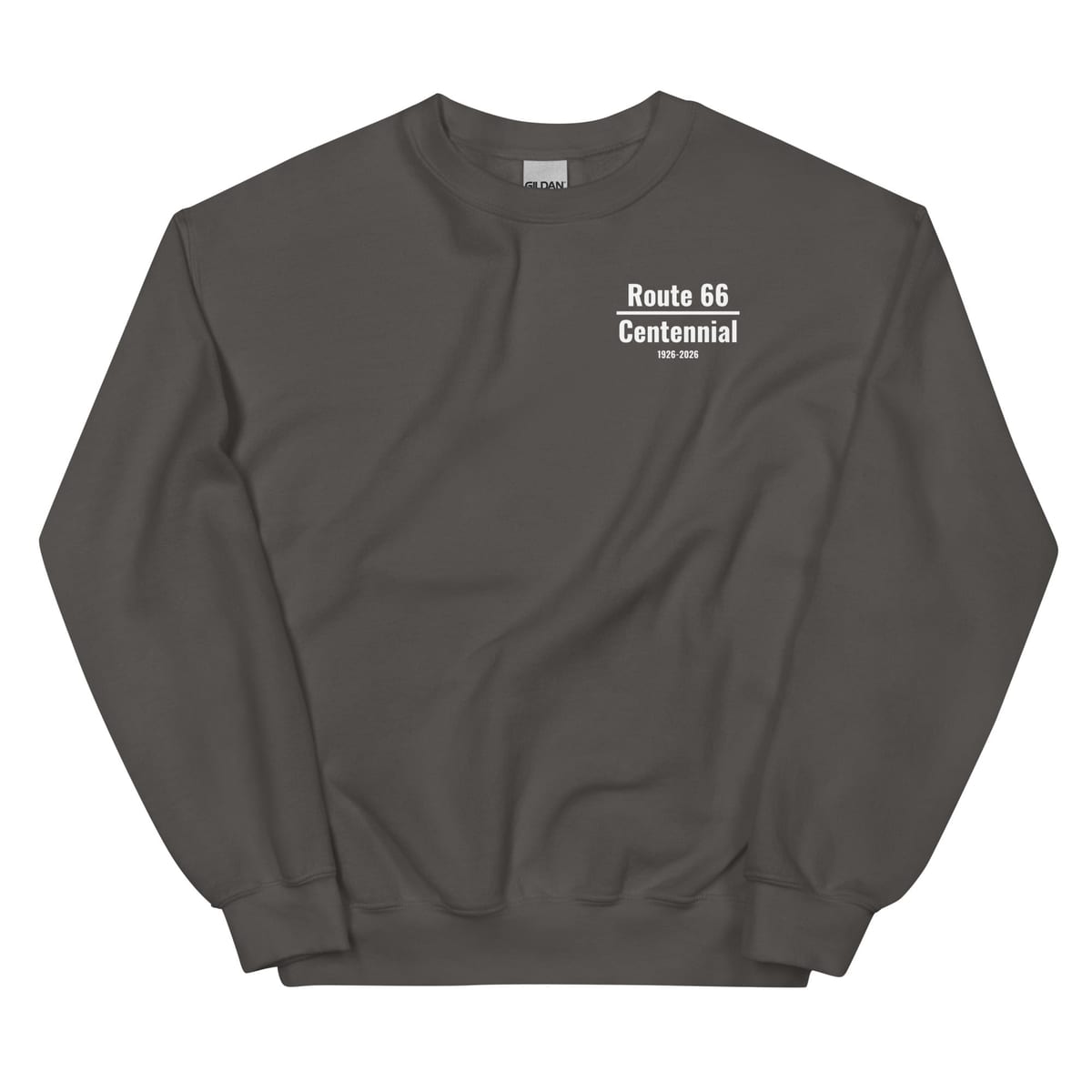Where to Next (Route 66 Centennial) - Sweatshirt — Charcoal, flat front view