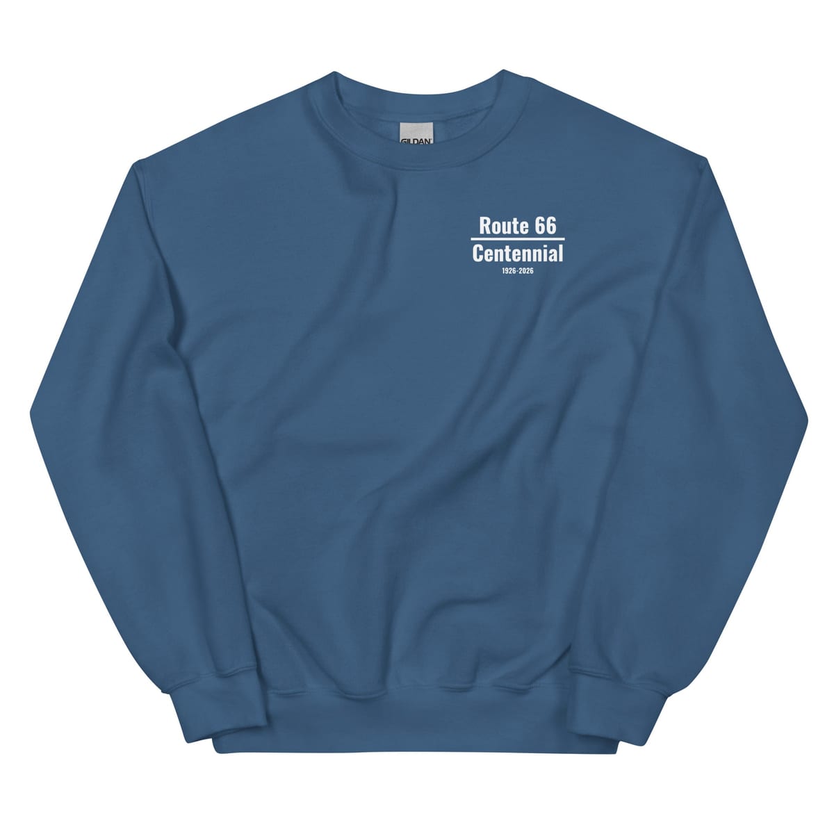Where to Next (Route 66 Centennial) - Sweatshirt — Indigo Blue, flat front view
