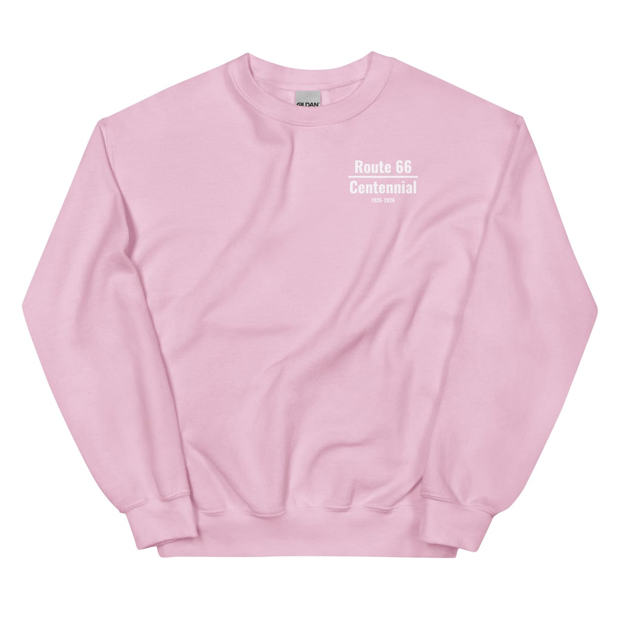 Where to Next (Route 66 Centennial) - Sweatshirt — Light Pink, flat front view