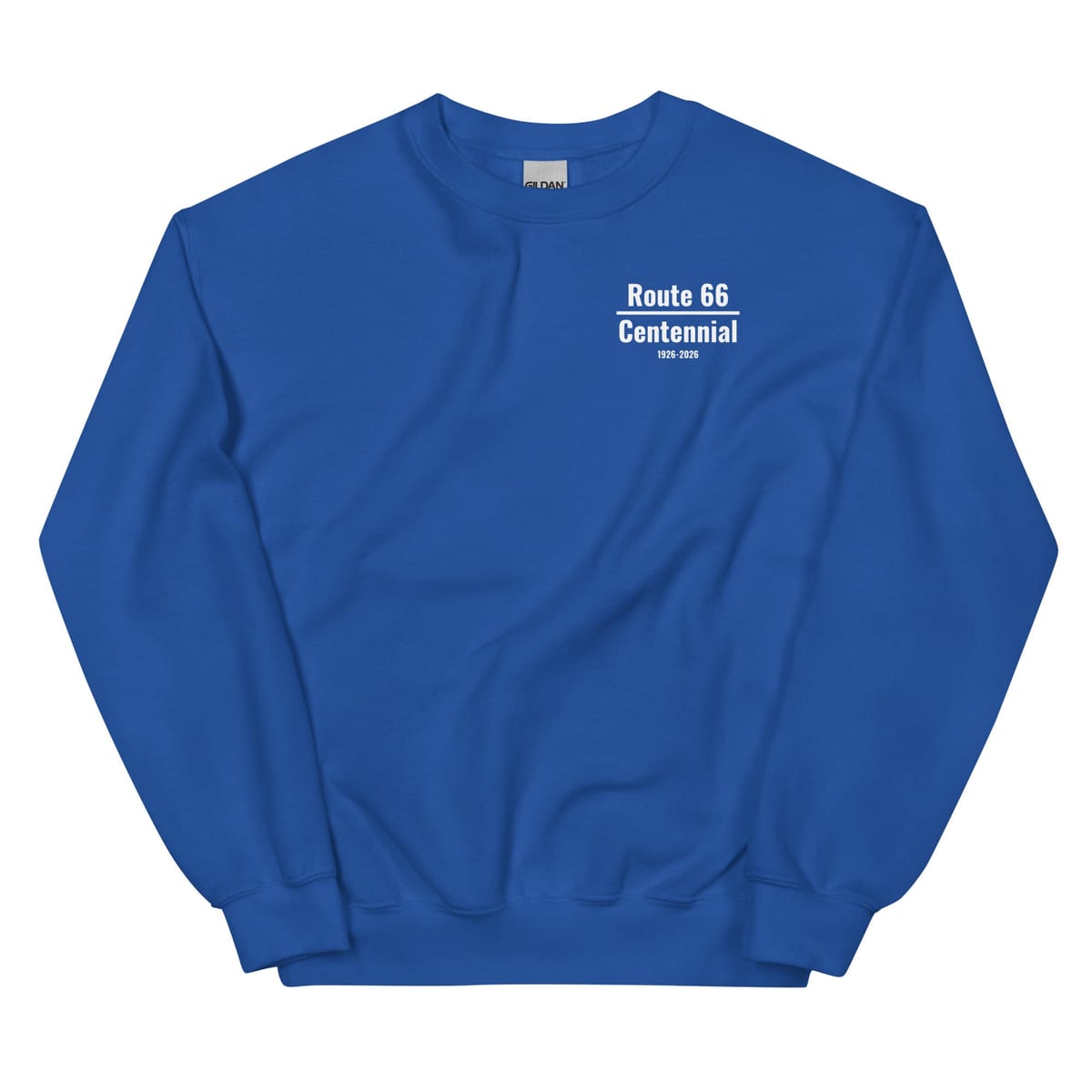Where to Next (Route 66 Centennial) - Sweatshirt — Royal, flat front view