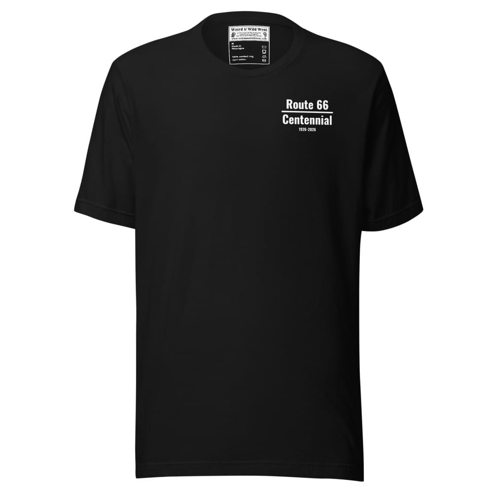 Where to Next (Route 66 Centennial) - T shirt — Black, flat front view