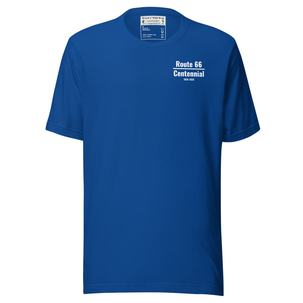 Where to Next (Route 66 Centennial) - T shirt — True Royal, flat front view