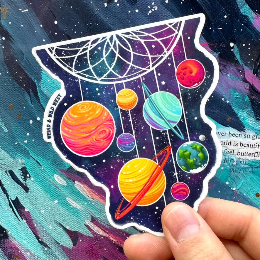 Cosmic Dreams sticker art by Brigitte De Marco, up close