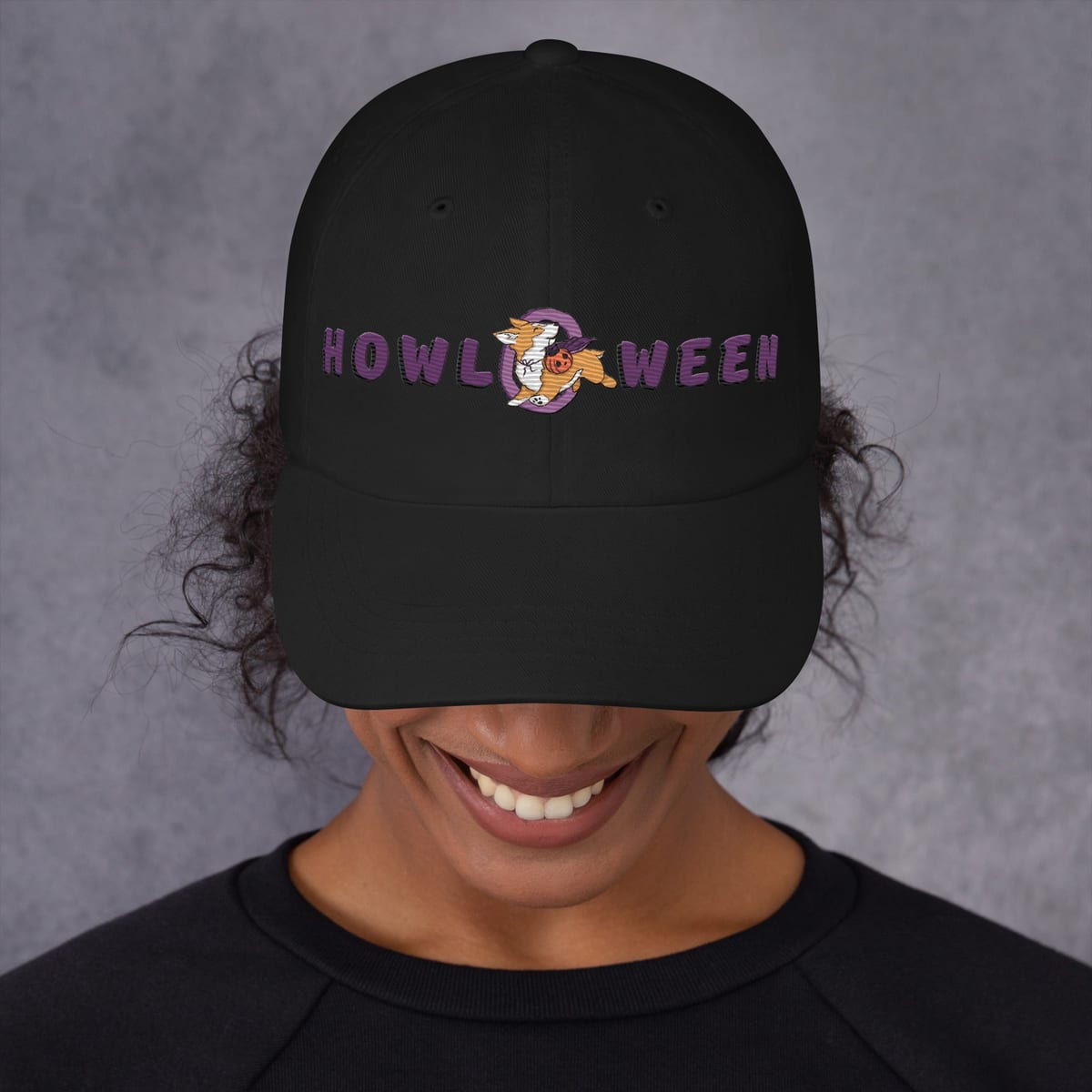 Howl O Ween embroidered dad hat in black